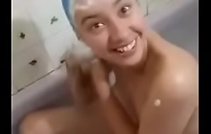 Blue hair Asian engulfing cock