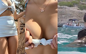 Unquestionable Outdoor make noticeable sex, showing pussy and underwater creampie
