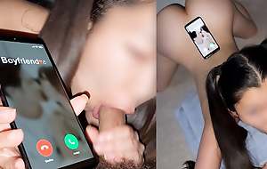 Number one Girlfriend Ignores Boyfriends Calls While Giving Head - Small Asian