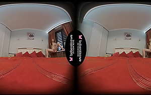 Solo model atisha is masturbating in will not hear of bed in vr