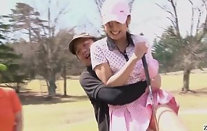 Subtitled brimming hd japanese golf unserviceable face