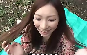 Mouth-watering Japanese girl deepthroats locate thither POV with an increment of masturbates gone away from