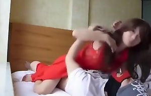 Skanky Asian chick sucks her lover's dick in 69 position