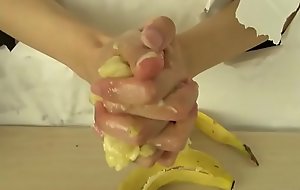 Hand crush fetish Banana crush