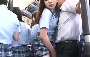 Oriental Schoolgirl gets fucked on a bus