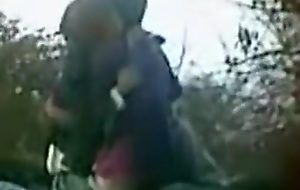 Voyeur tapes an asian couple having sex on rocks outside