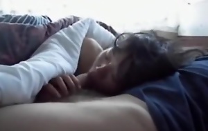 Horny homemade asian american girl, washed out guy, oral-sex blear