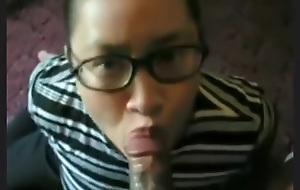 Nerdy fat asian girl deep-throats her black bf's cock' compilation