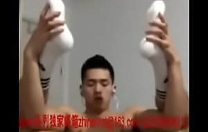Asian boy cum unaffected by web camera