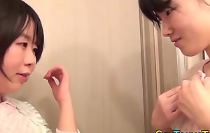Japanese teen ginger beer fingers her pussy