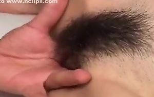 Japanese hussy gets their way hairy pussy banged in homemade clip