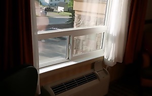 extended wife getting fucked in hotel window and orgasms regarding hitachi