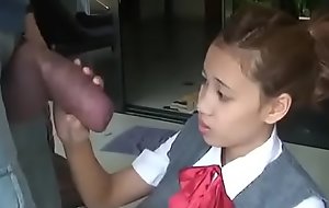 Oriental schoolgirl opens all over less drag inflate arrogantly bushwa
