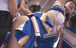 Horn-mad Japanese cheerleader