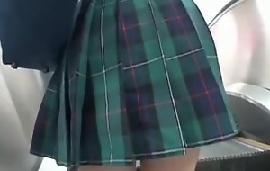 censored soft ass asian schoolgirl fuck on train&cum on ass