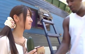 Japanese girl is satisfied by Big Cocks