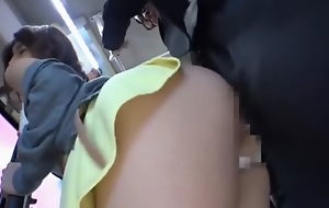 Japanese Hot Pose Huge Gut Light of one's life on Bus