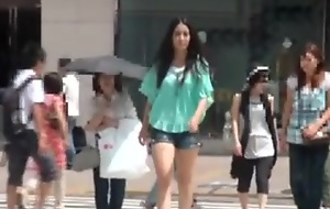 Tall Japanese woman fucks small men