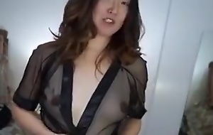 Korean MILF not shy to resolution the brush pair of boobs