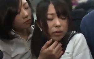 Japanese Dirty Lesbians on the train 1