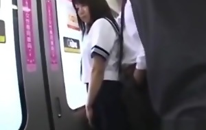 Asian schoolgirl fucked on train