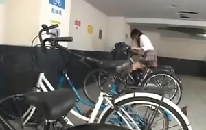 guy find a horny teen Japanese masturbate with Her Bicycle