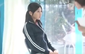 Asian Japanese Girl Massage Turns Sex In Glass Walls