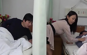 Japanese brunette with small tits is getting fucked in be transferred to hospital, to the fullest extent a finally taking care of her man